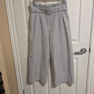 High waisted wide leg cropped pants